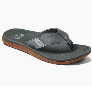 Reef Santa Ana CI4652 Sandals Men's Sz 14  Gray Leather Cushion Flip Flop